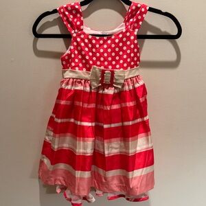 Bonnie Jean Polka Dot and Striped Girls Dress